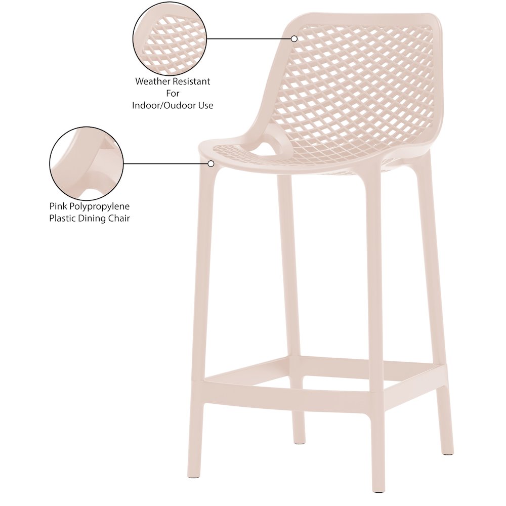 Mykonos Pink Outdoor Patio Stool, Set of 4