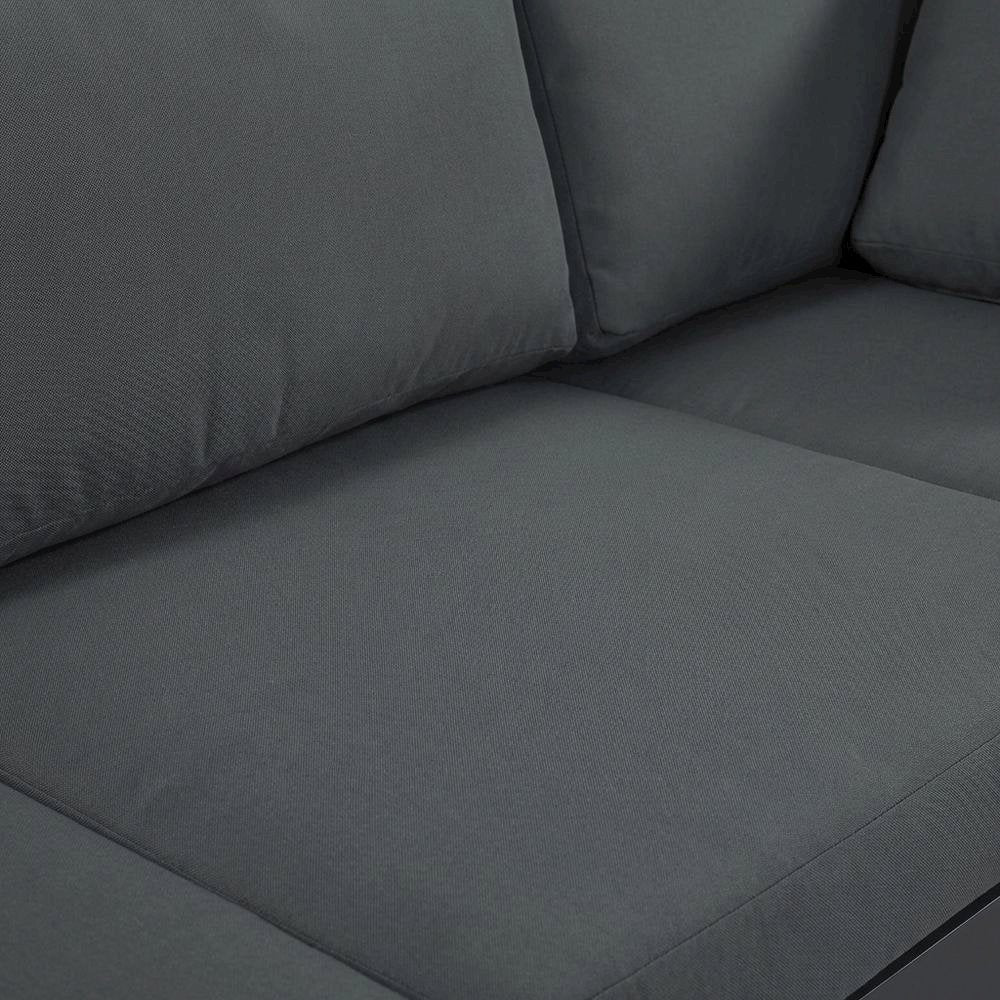 Gray Fabric Outdoor Patio Modular Sectional With Contemporary Style