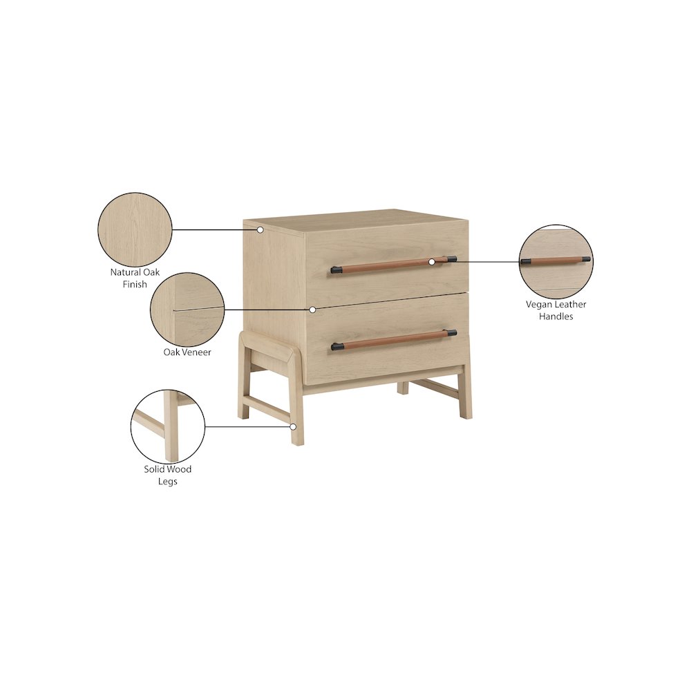 Kaya Natural Vegan Leather Night Stand