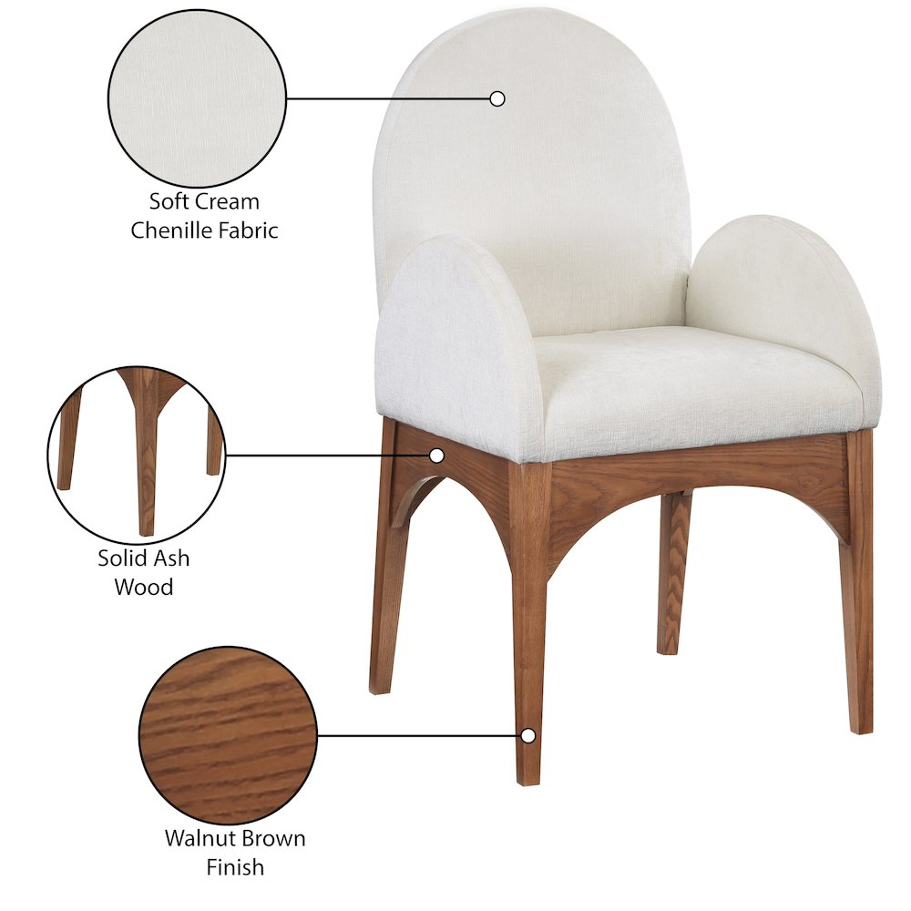 Waldorf Cream Chenille Fabric Dining Chair