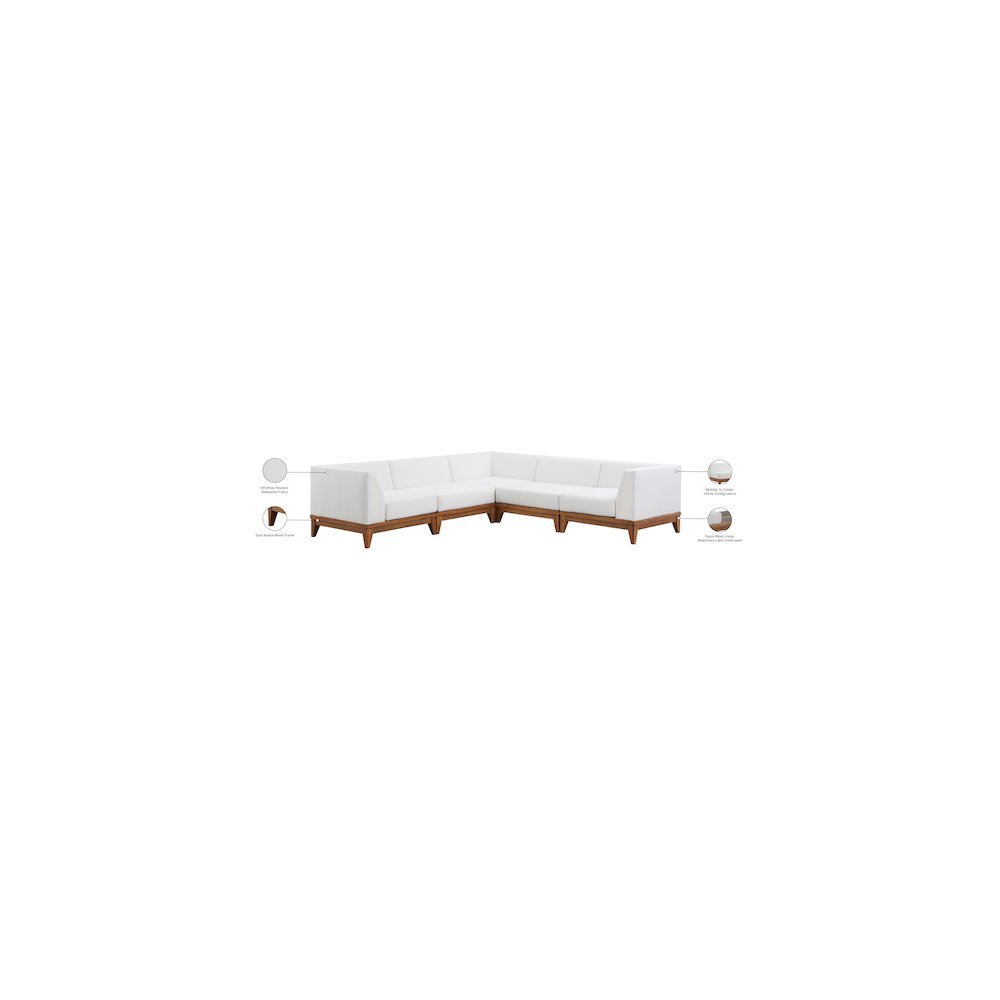 Rio Off White Water Resistant Fabric Outdoor Patio Modular Sectional