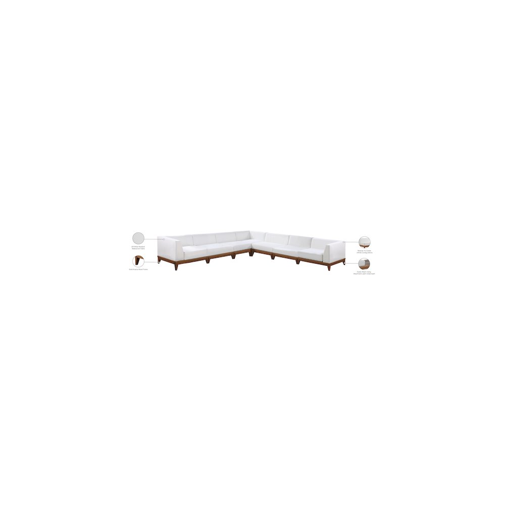 Rio Off White Water Resistant Fabric Outdoor Patio Modular Sectional