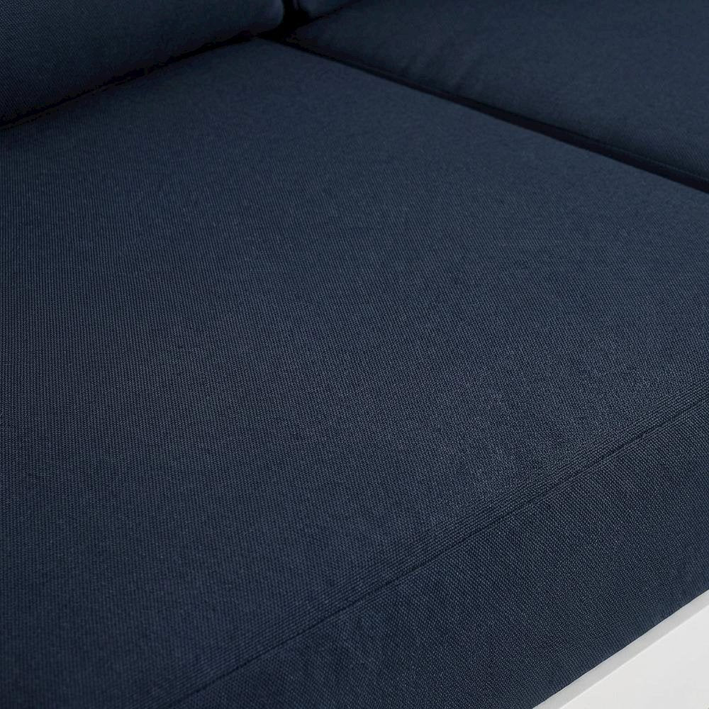 Navy Fabric Outdoor Patio Modular Sectional With Contemporary Design