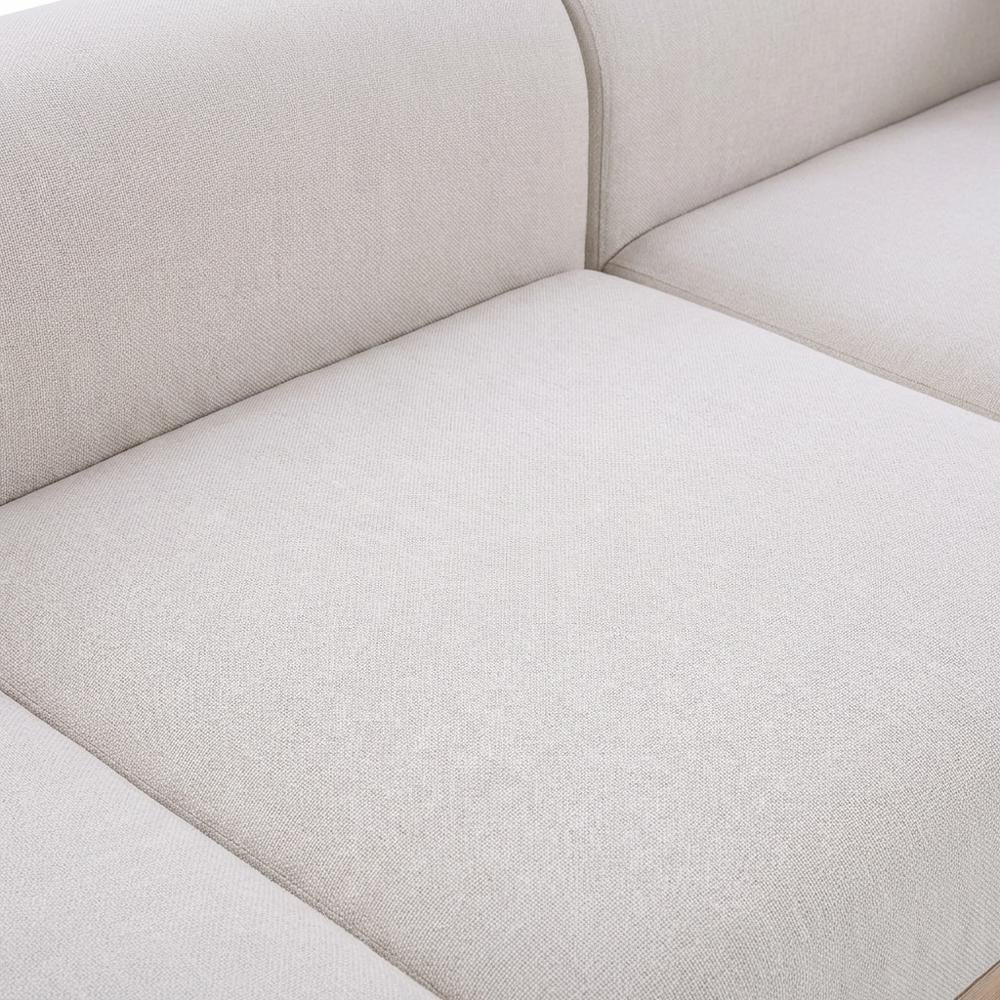 Beige Fabric Outdoor Modular Sofa With Cushions And Contemporary Style