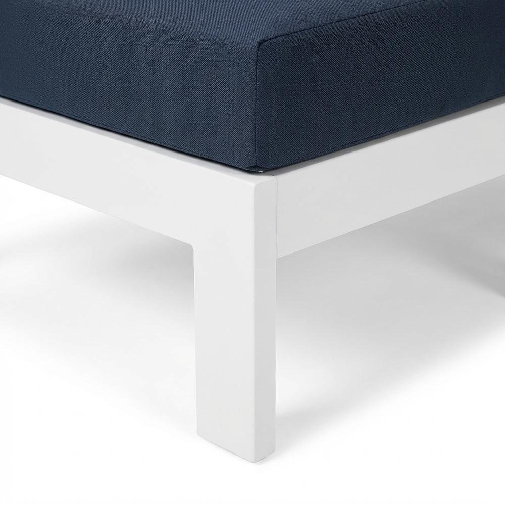 Navy Fabric Outdoor Modular Sectional, Contemporary Style, Weather-Resistant