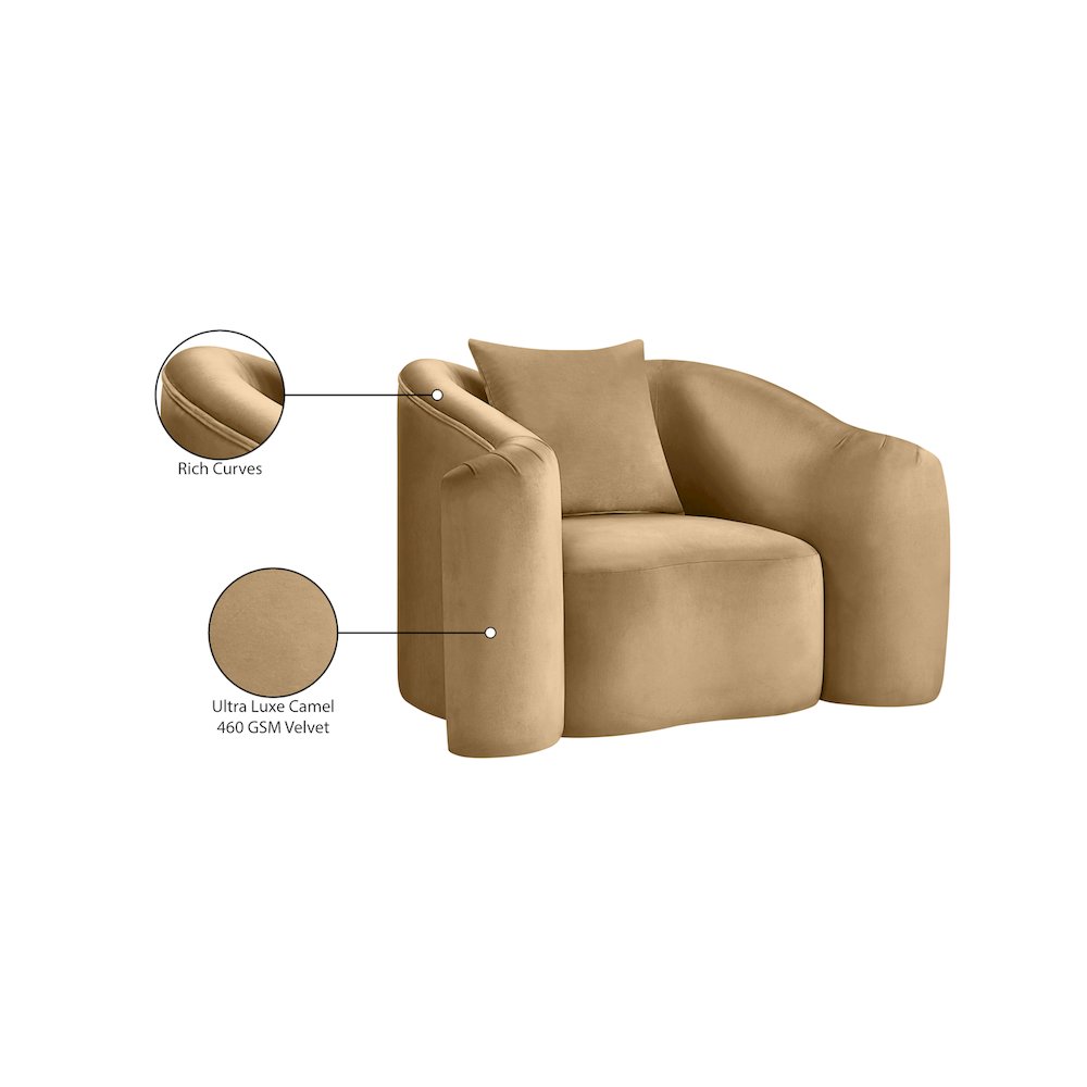 Destin Camel Velvet Chair