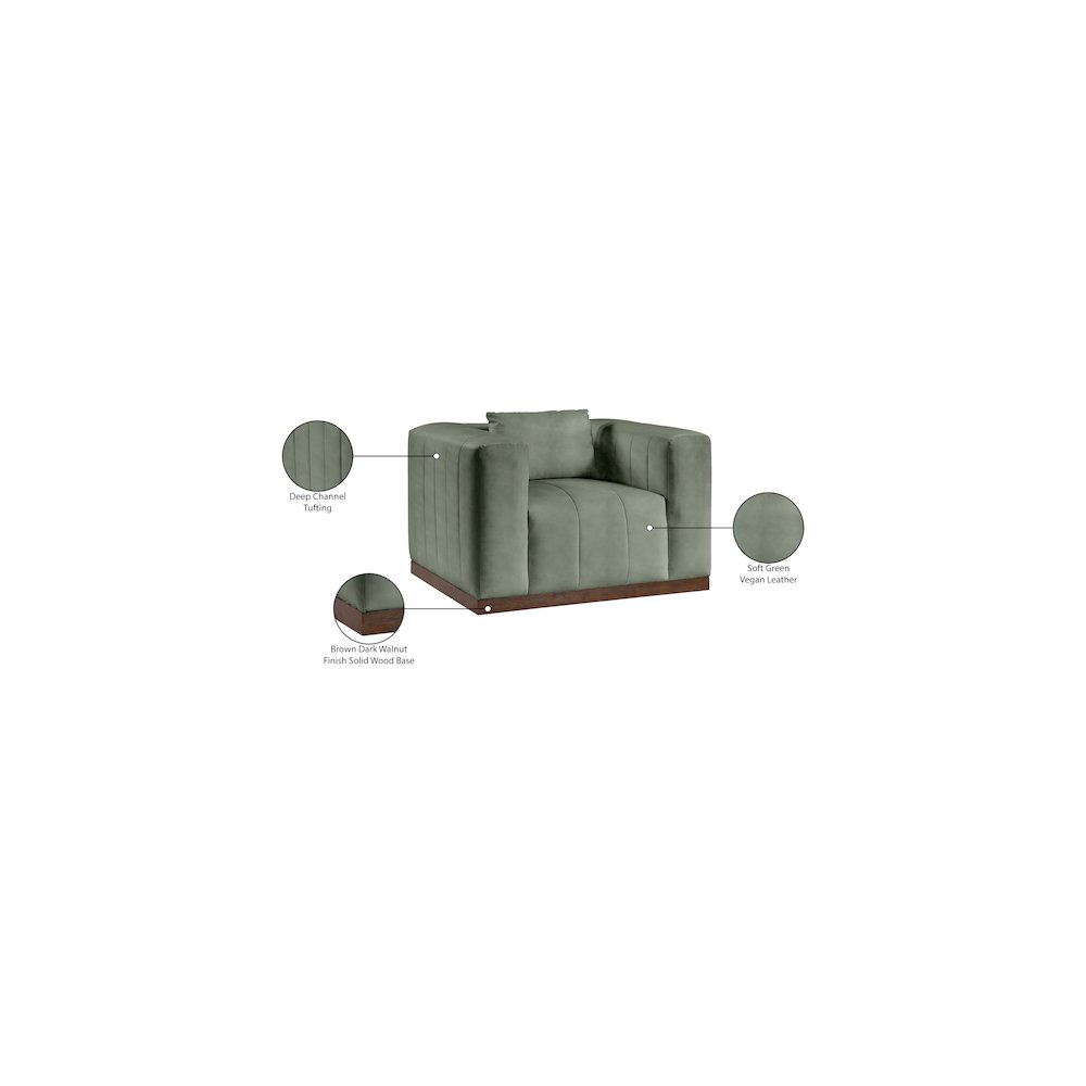 Mallina Green Vegan Leather Chair