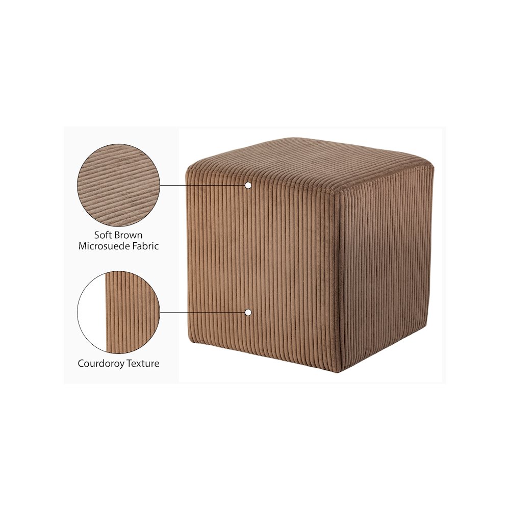 Roy Brown Microsuede Fabric Ottoman/Stool
