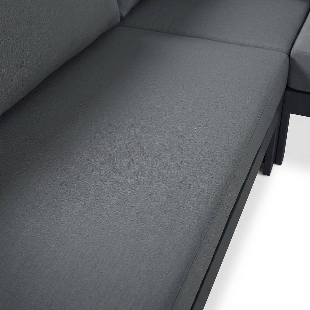 Gray Fabric Outdoor Patio Modular Sectional For Contemporary Style Relaxation
