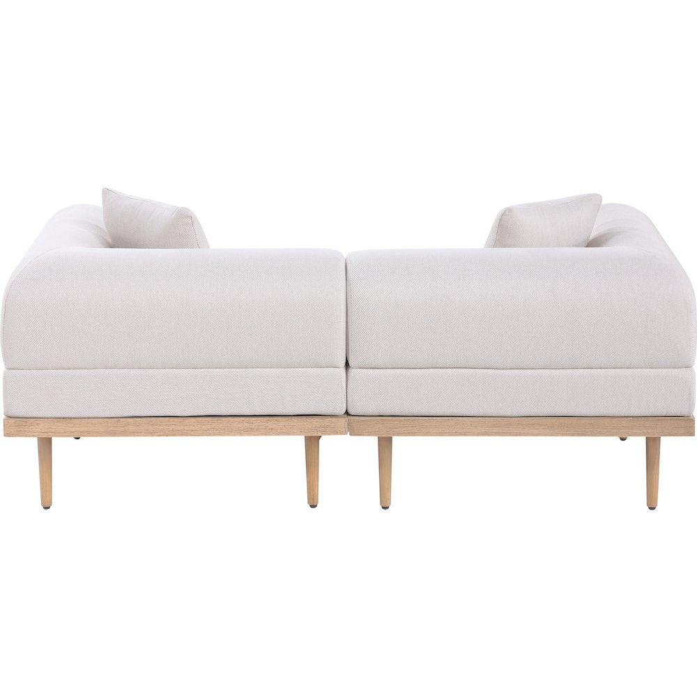 Laguna 71" Beige Water Resistant Fabric 2pc. Outdoor Modular Loveseat