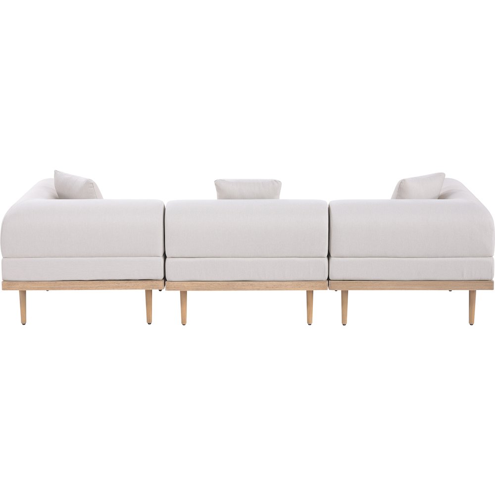 Laguna 106.5" Beige Water Resistant Fabric 3pc. Outdoor Modular Sofa
