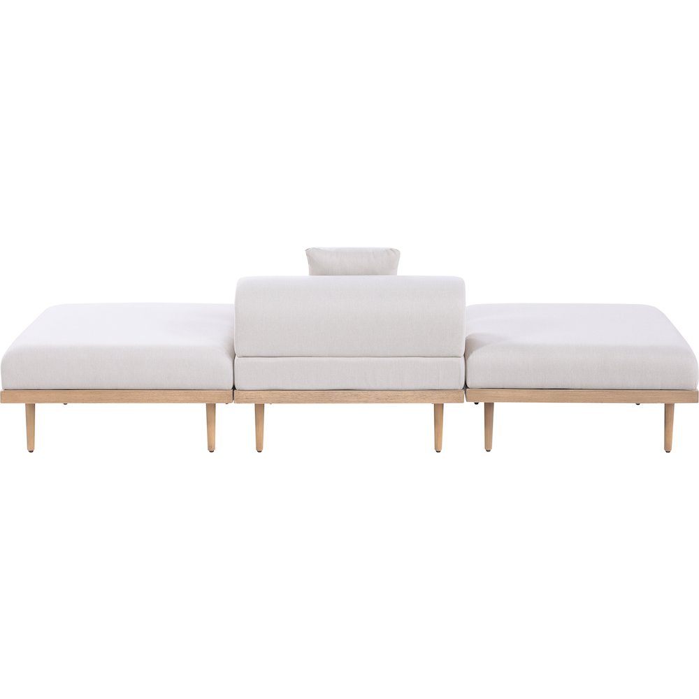 Laguna 106.5" Beige Water Resistant Fabric 3pc. Outdoor Modular Sofa