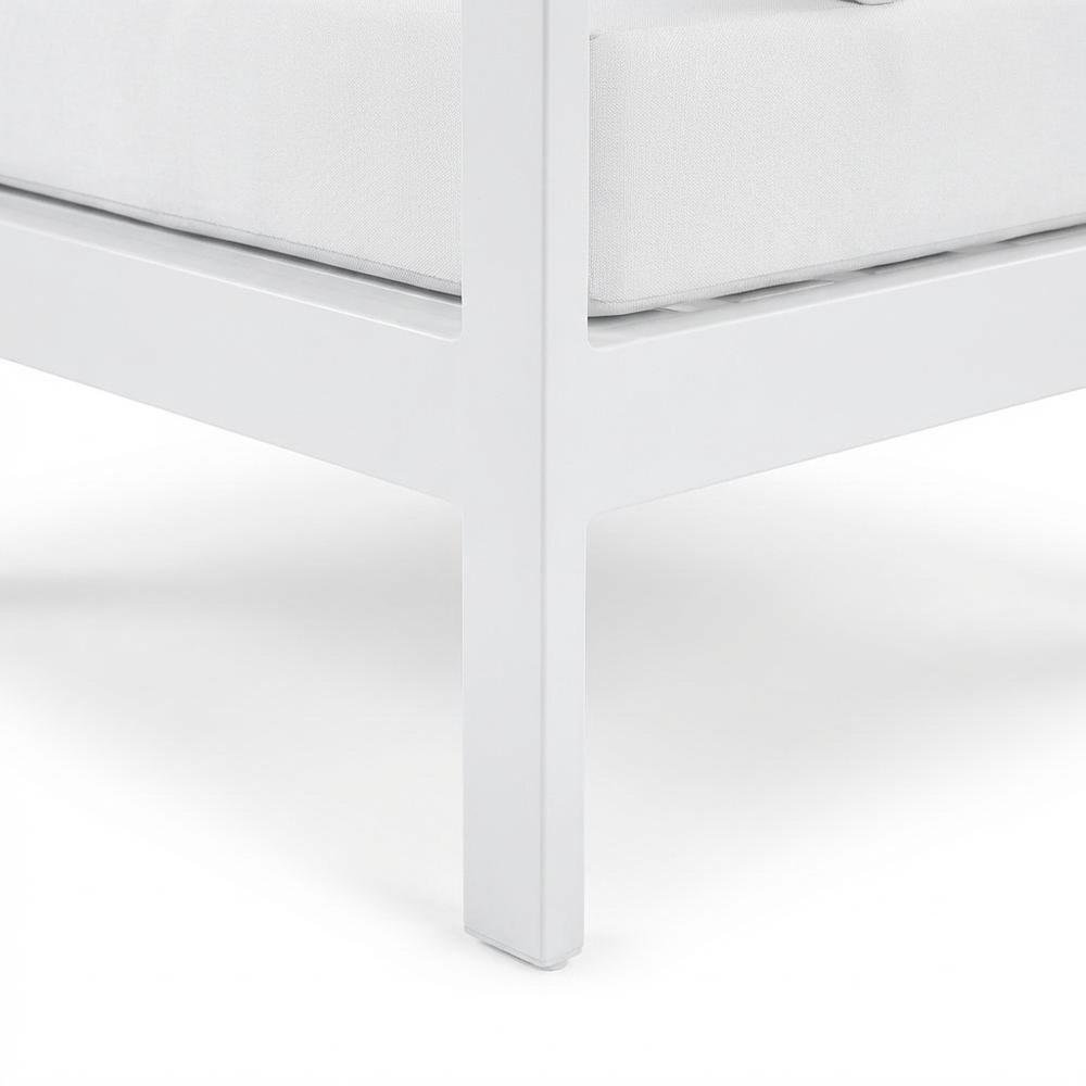 White Fabric Outdoor Patio Modular Sectional With Contemporary Design