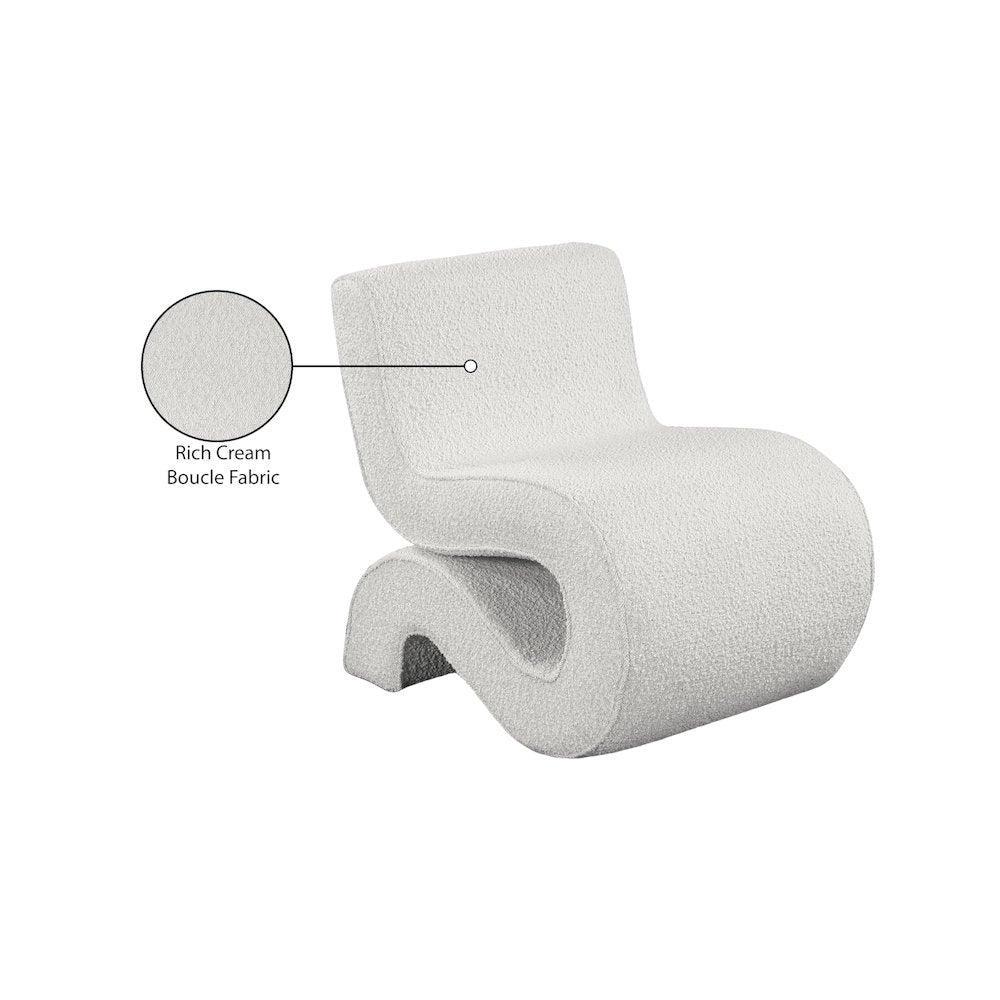 Desiree Cream Boucle Fabric Accent Chair