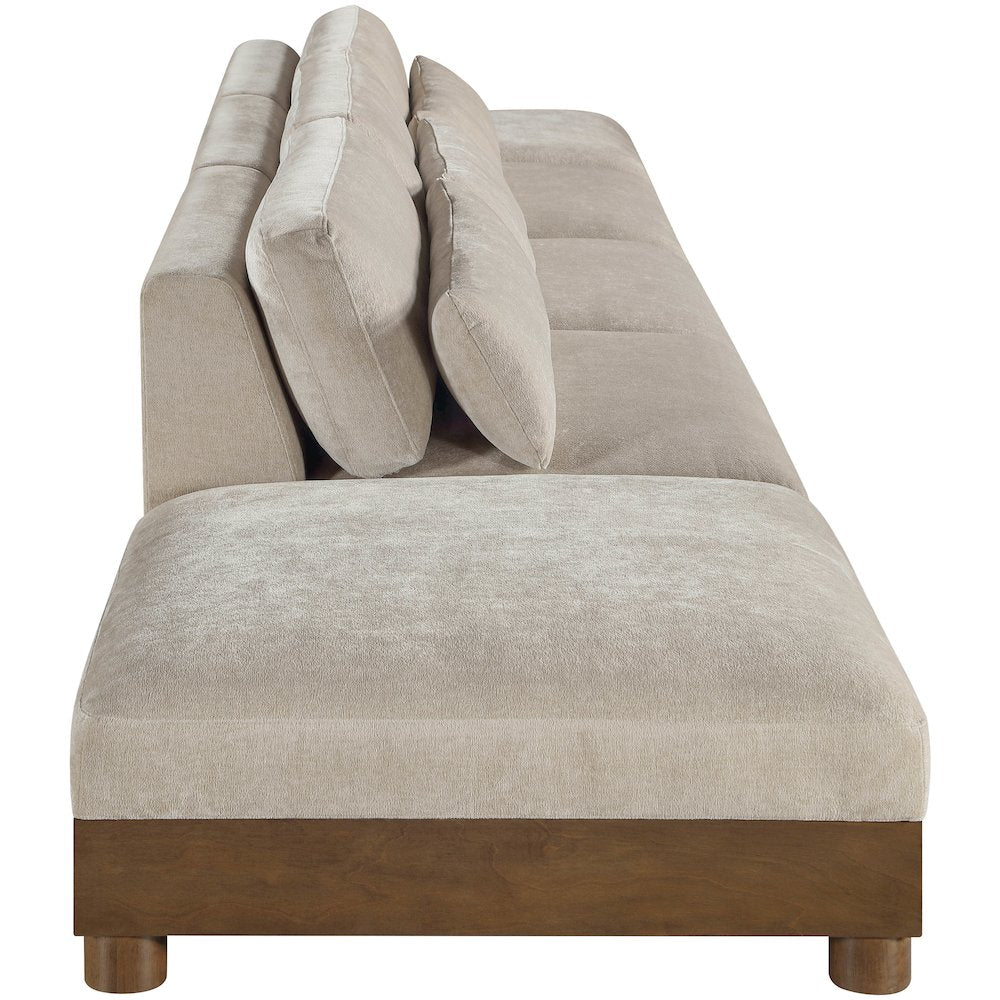 Turin 200" Taupe Chenille Fabric Upholstered 5pc. Modular Sofa