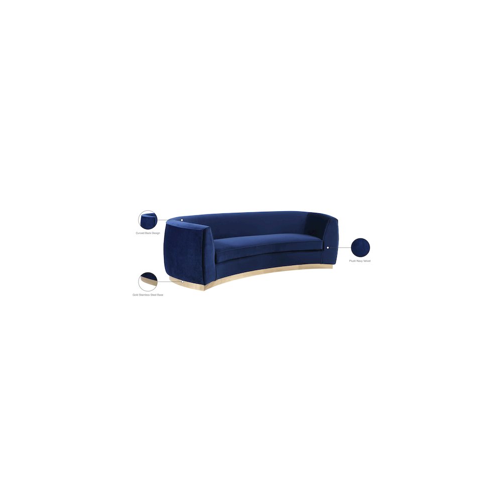 Julian Navy Velvet Sofa