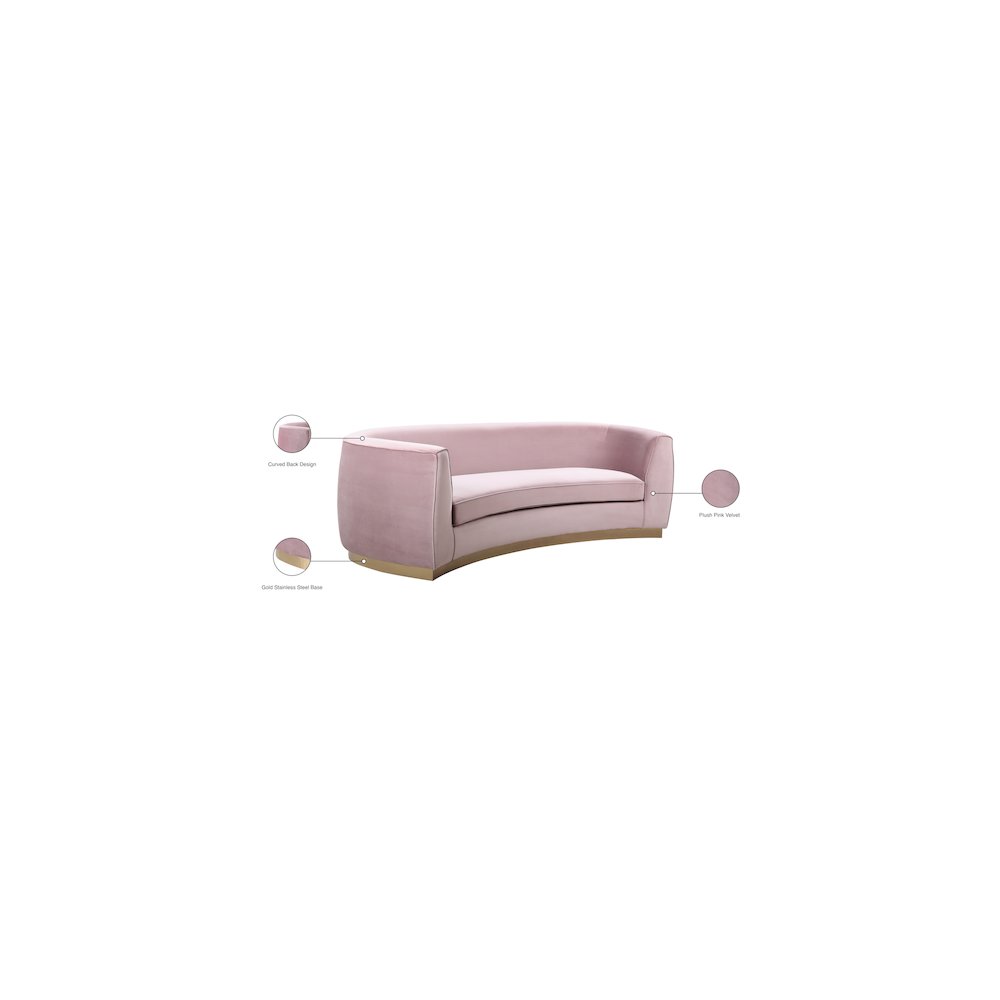 Julian Pink Velvet Sofa