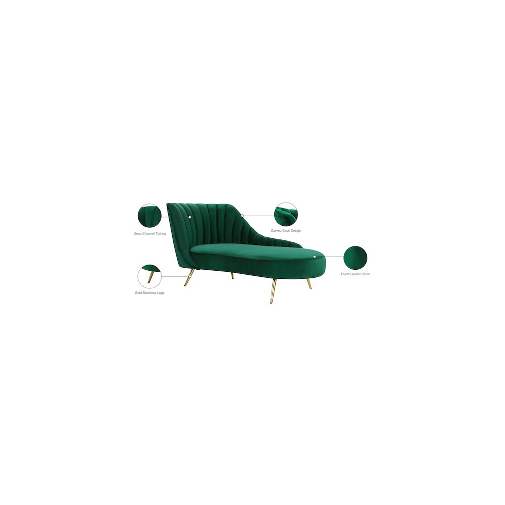 Margo Green Velvet Chaise
