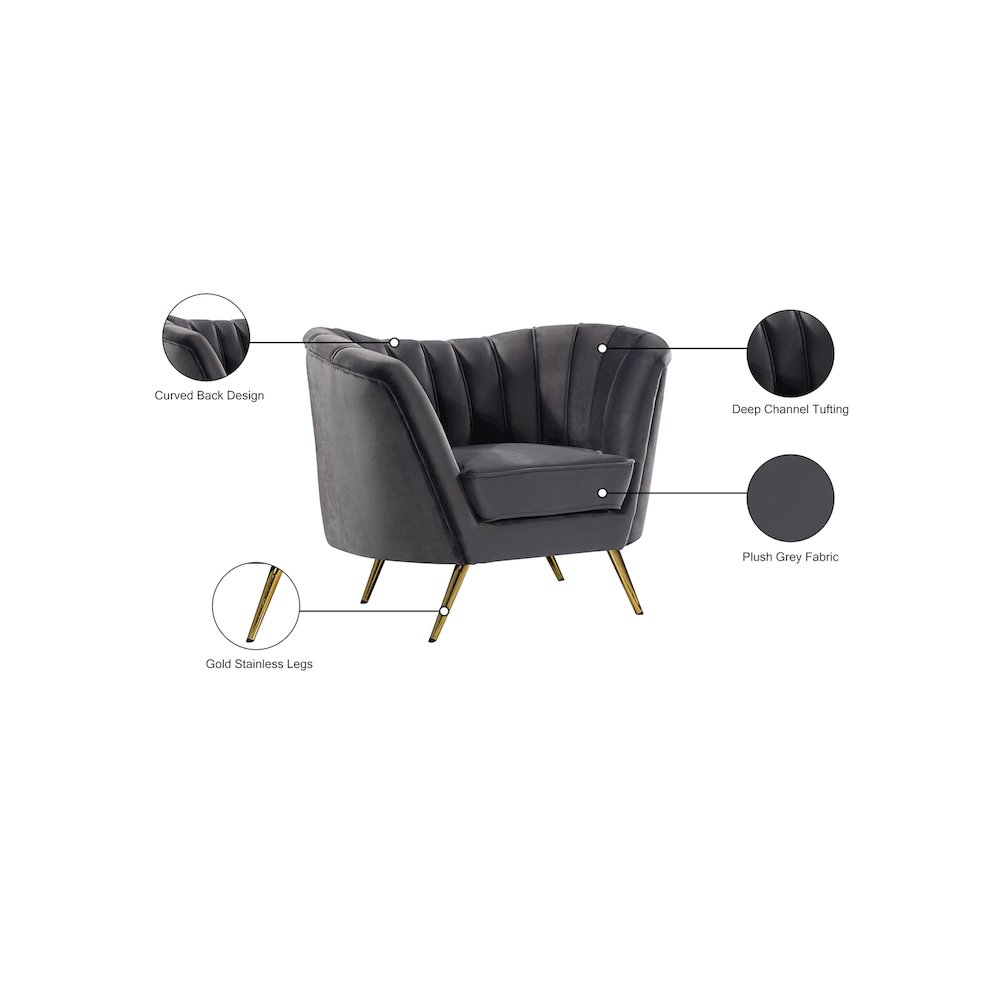 Margo Grey Velvet Chair