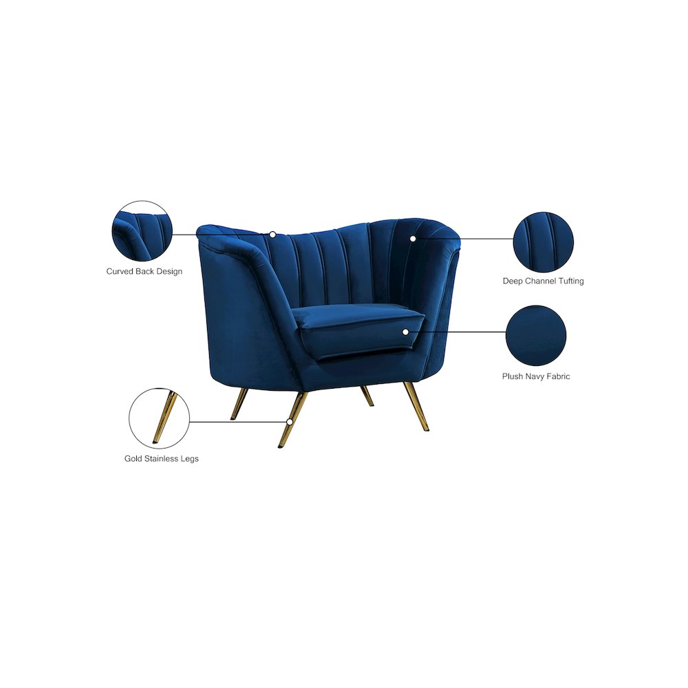 Margo Navy Velvet Chair