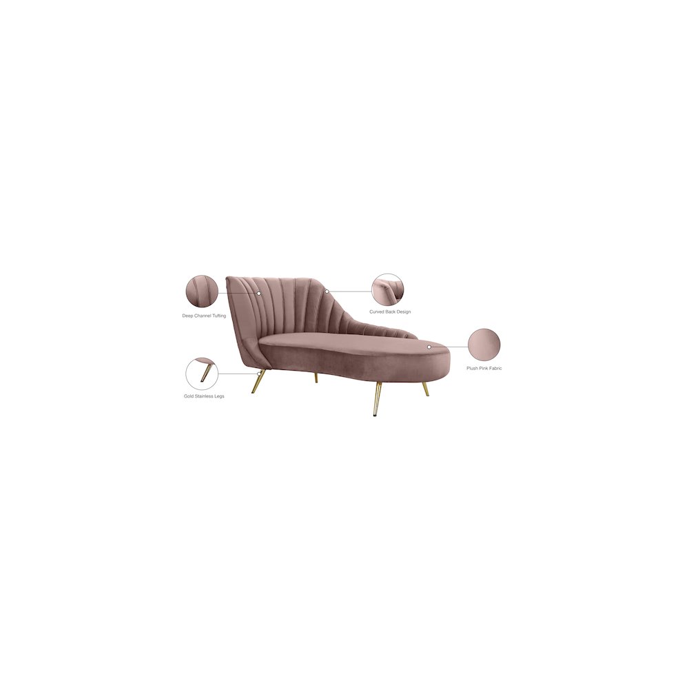 Margo Pink Velvet Chaise