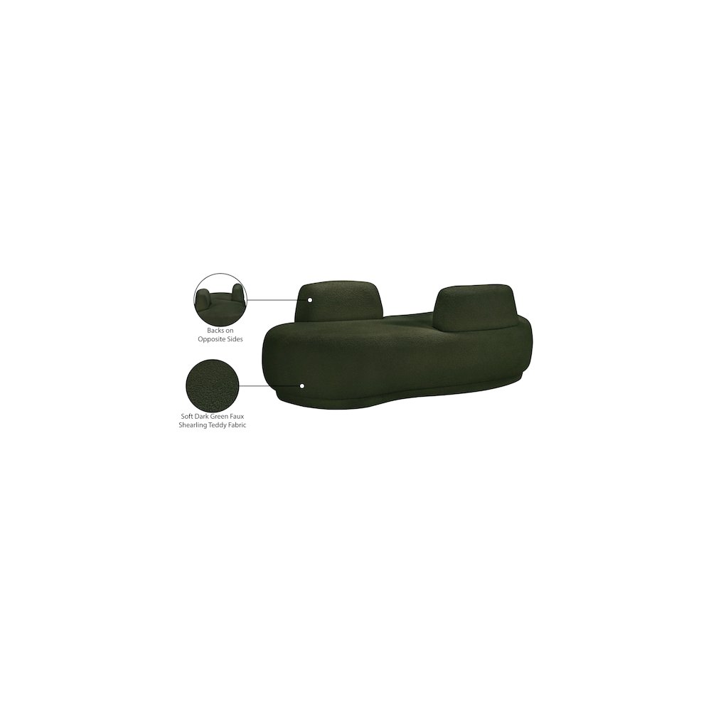 Argyle Green Teddy Fabric Chaise/Loveseat