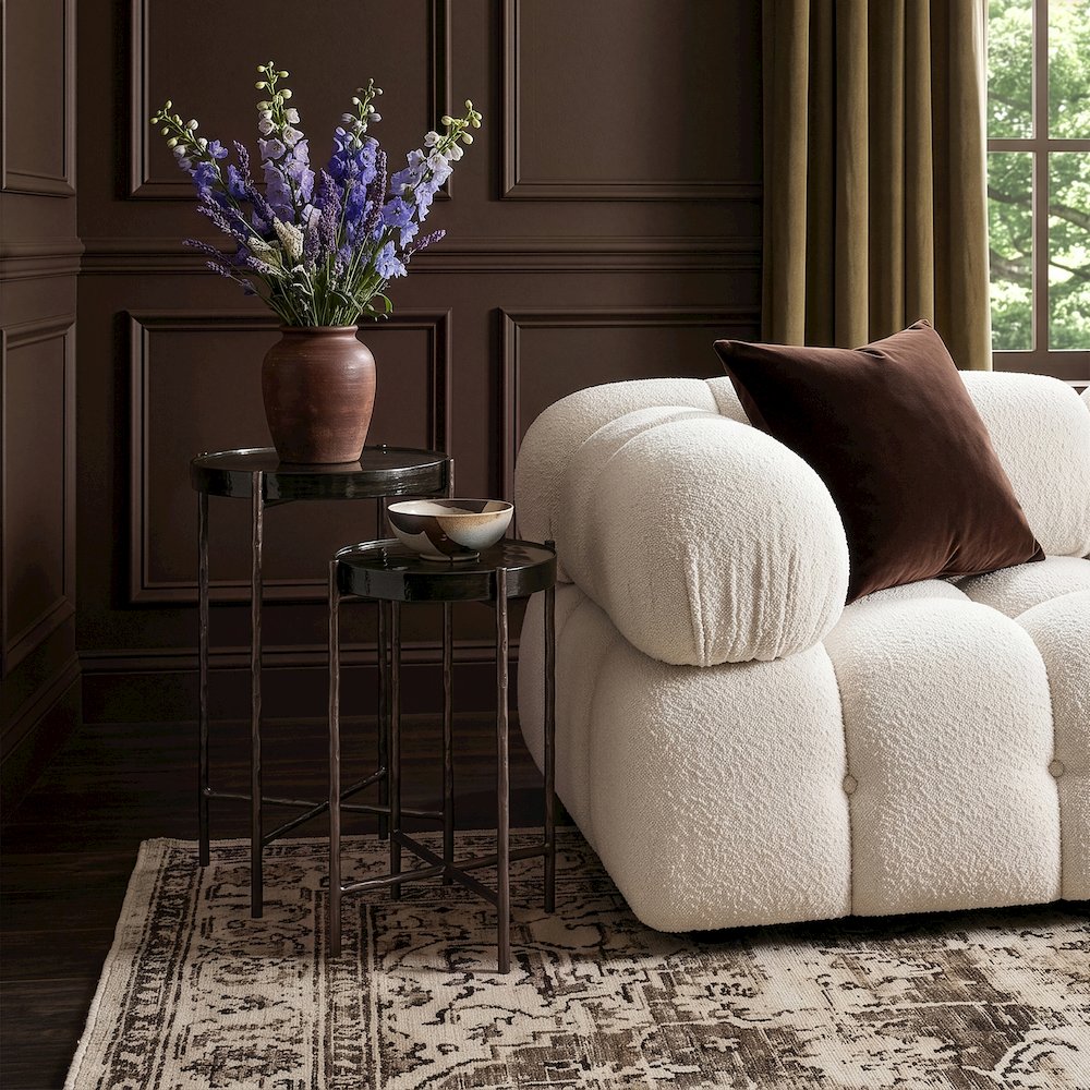 Vetra Bronze Recycled Glass Top And Iron Base Bunching End Table