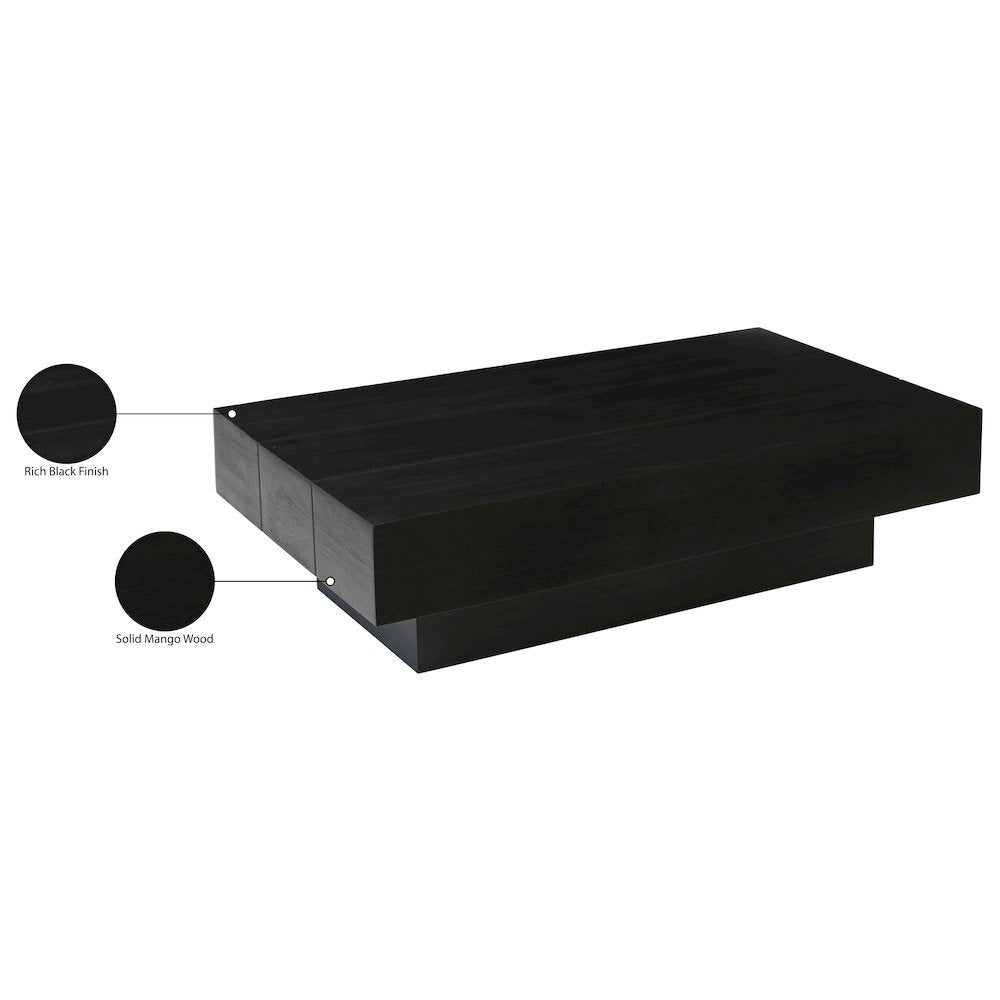 Plank Black Mango Wood Coffee Table