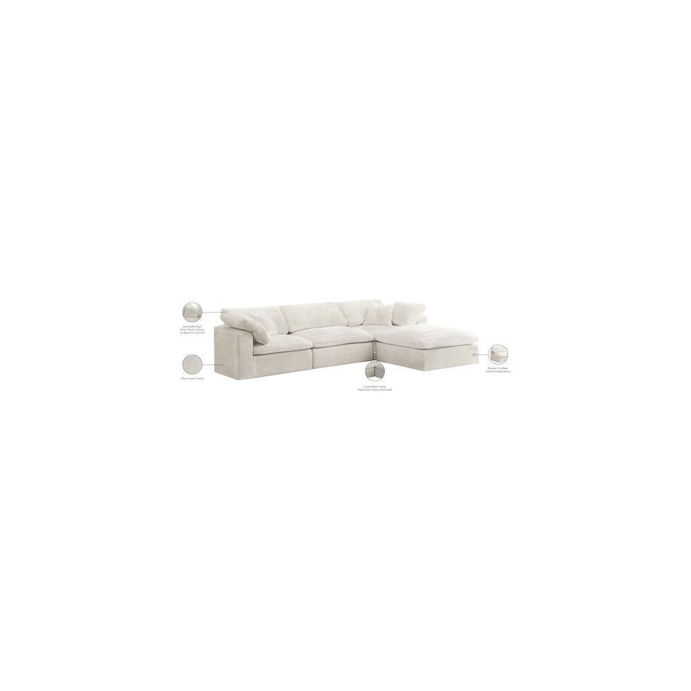 Cozy Cream Velvet Comfort Modular Sectional