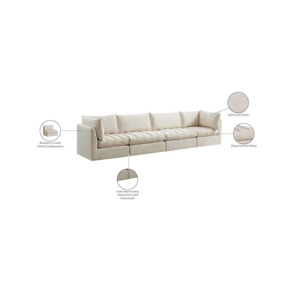 Jacob Cream Velvet Modular Sofa