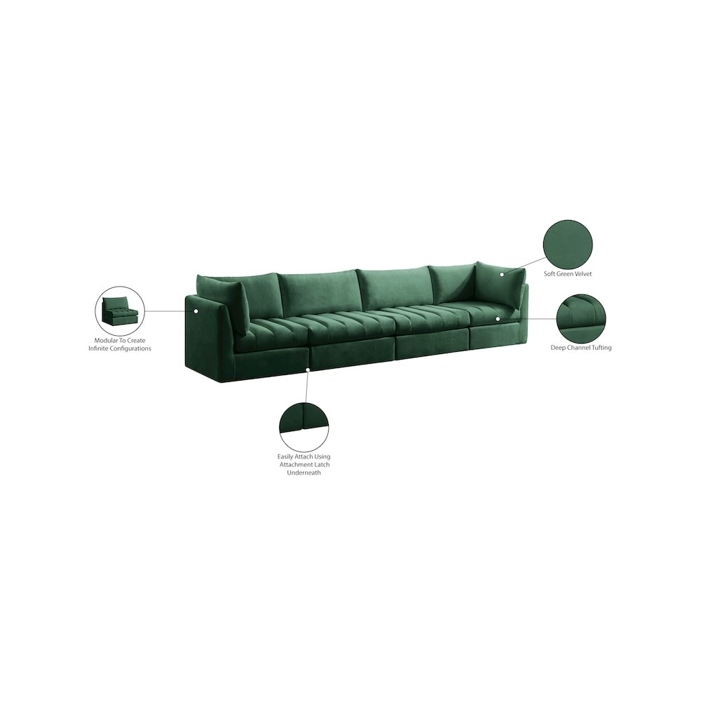 Jacob Green Velvet Modular Sofa