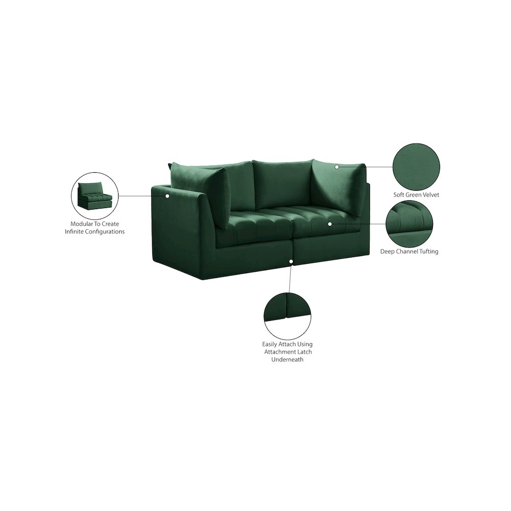Jacob Green Velvet Modular Sofa