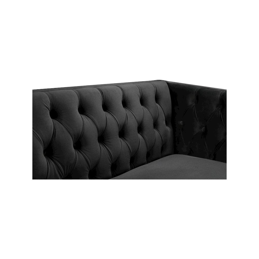 Michelle Black Velvet Loveseat