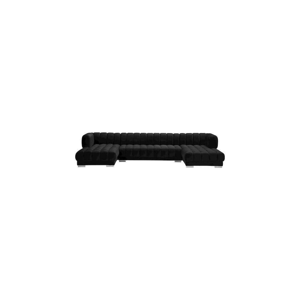 Gwen Black Velvet 3pc. Sectional