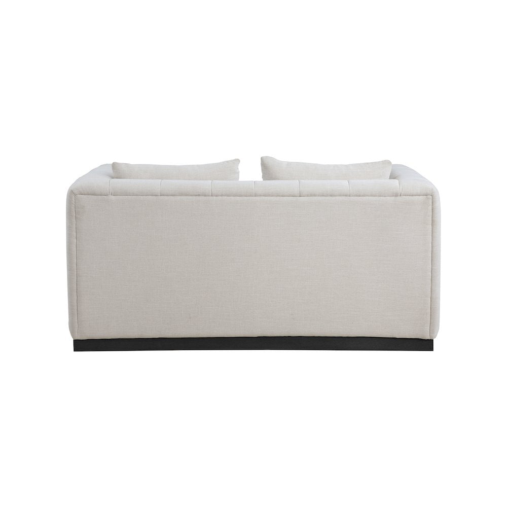 Lucia Beige Linen Textured Fabric Loveseat