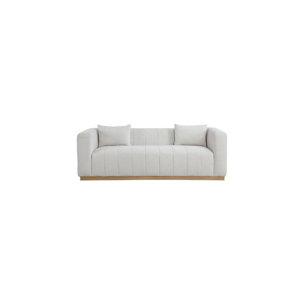Lucia Cream Linen Textured Fabric Sofa