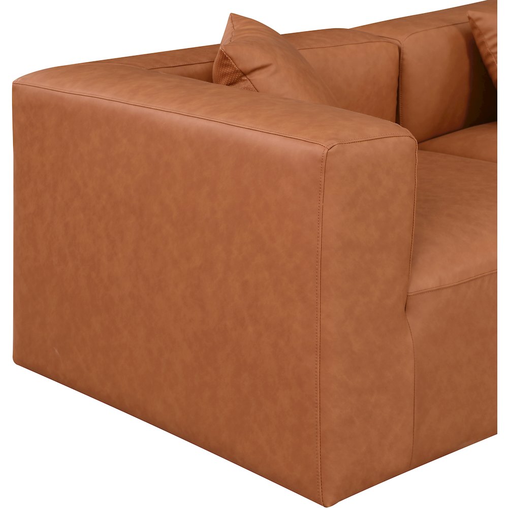 Cube Cognac Vegan Leather Modular Sectional