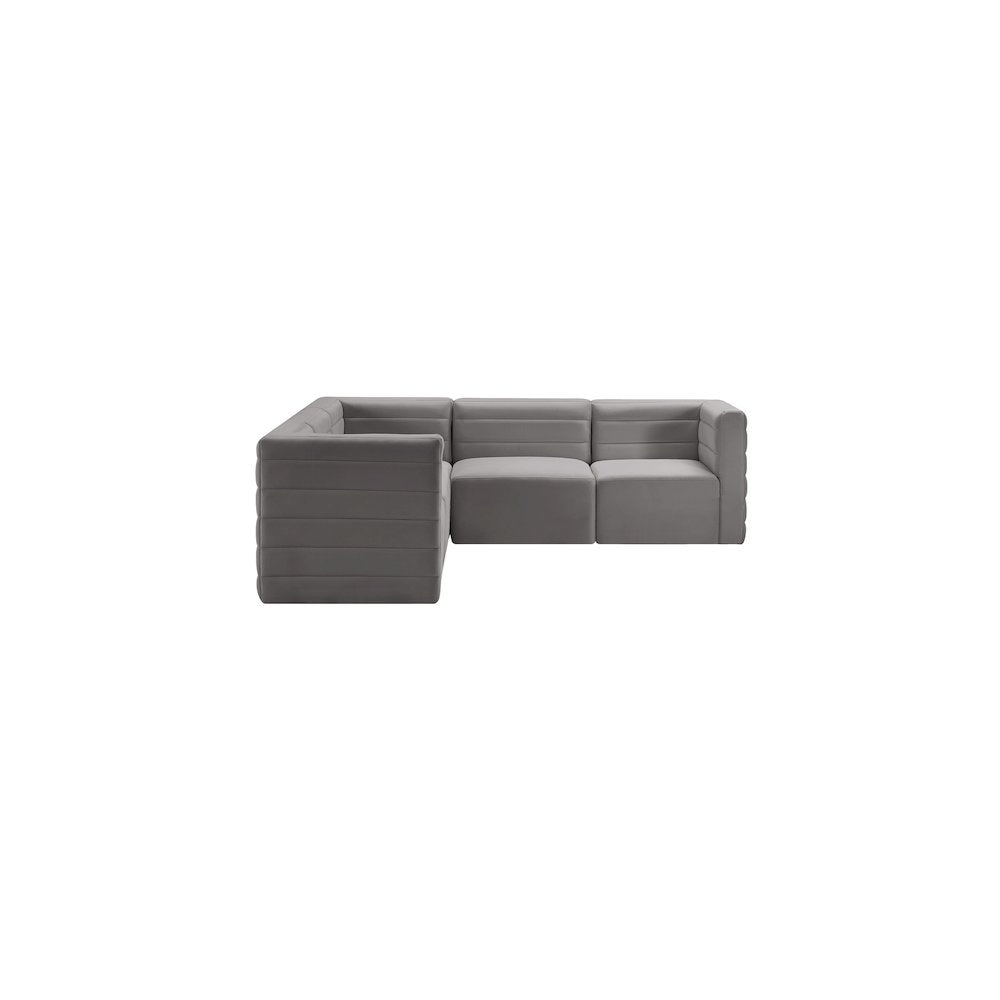 Quincy Grey Velvet Modular Sectional