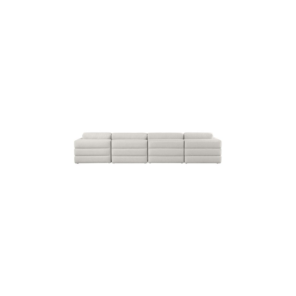 Beckham Beige Durable Linen Textured Fabric Modular Sofa