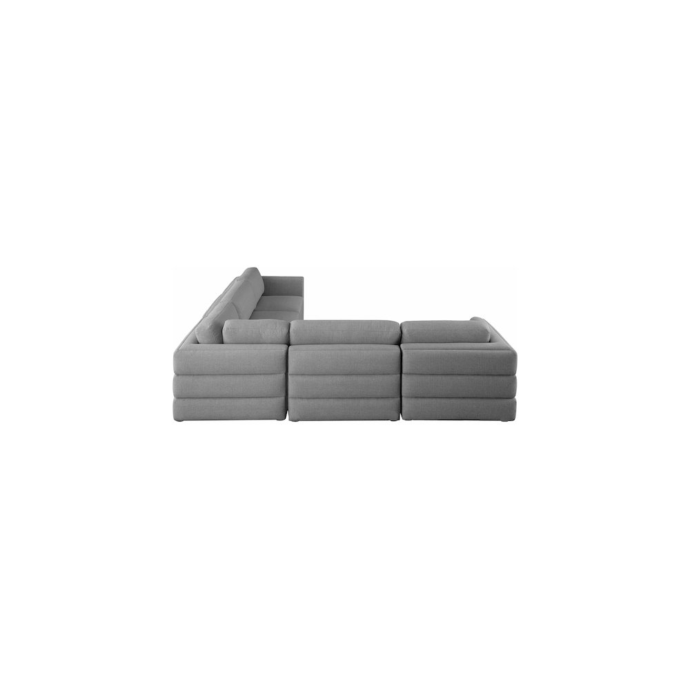 Beckham Grey Durable Linen Textured Fabric Modular Sectional