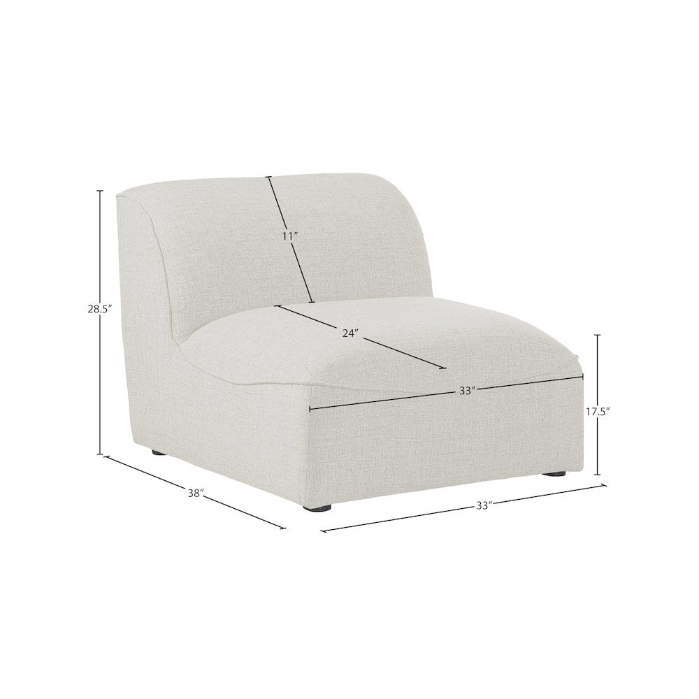 Miramar Cream Durable Linen Textured Armless