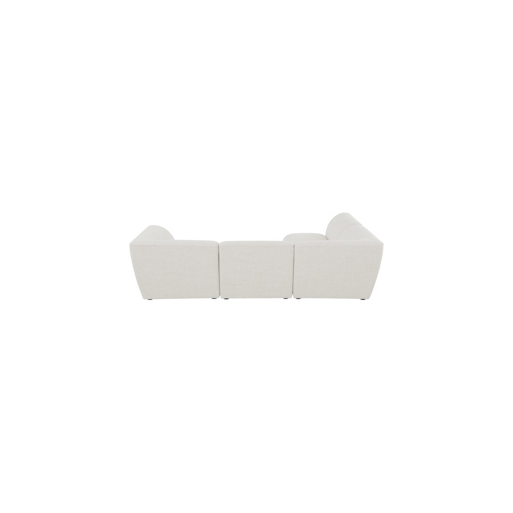 Miramar Cream Durable Linen Textured Modular Sectional
