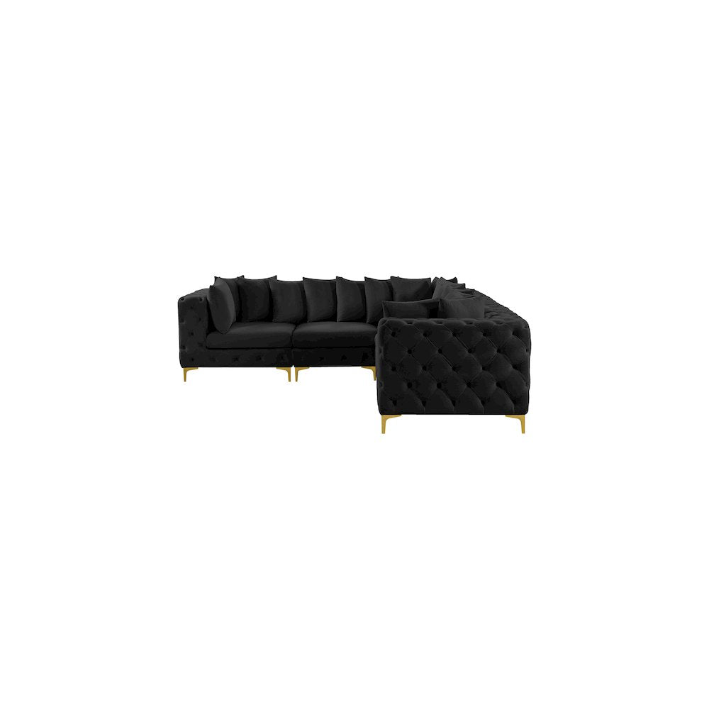 Tremblay Black Velvet Modular Sectional