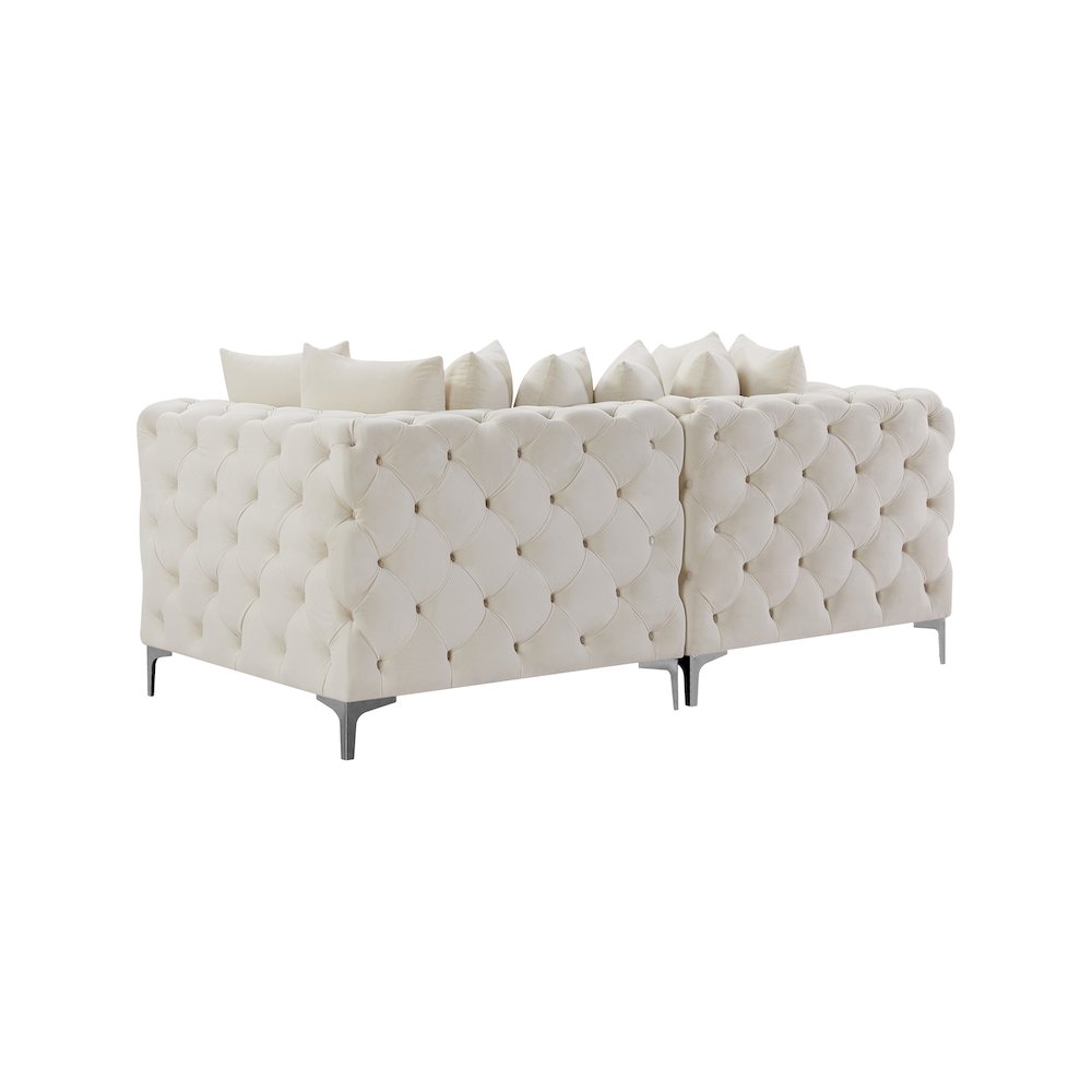 Tremblay Cream Velvet Modular Sofa