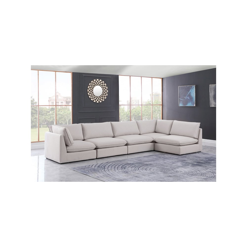 Mackenzie Beige Durable Linen Textured Modular Sectional