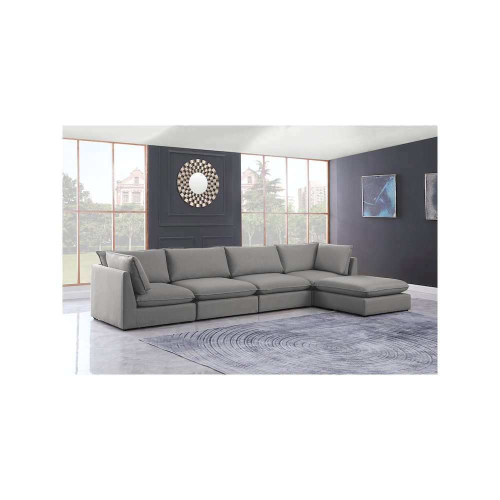 Mackenzie Grey Durable Linen Textured Modular Sectional