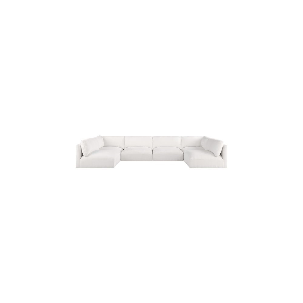 Ease Cream Polyester Fabric Modular Sectional