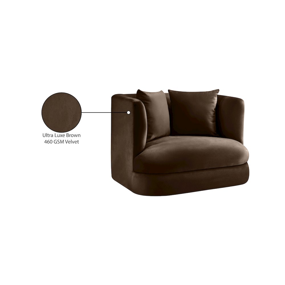 Alder Brown Velvet Chair
