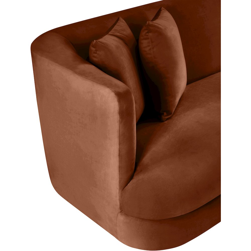 Alder Cognac Velvet Loveseat
