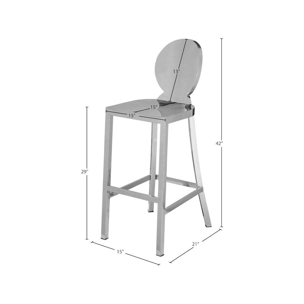 Maddox Chrome Stainless Steel Stool